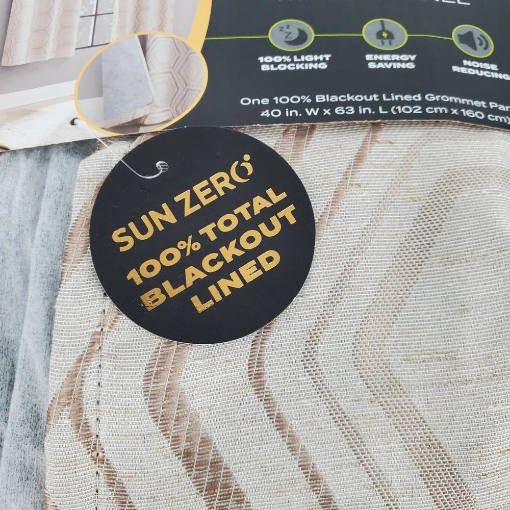 Sun Zero Brevick‎ Taupe 100% Total Blackout Grommet Window Panel 40x63 1 Panel